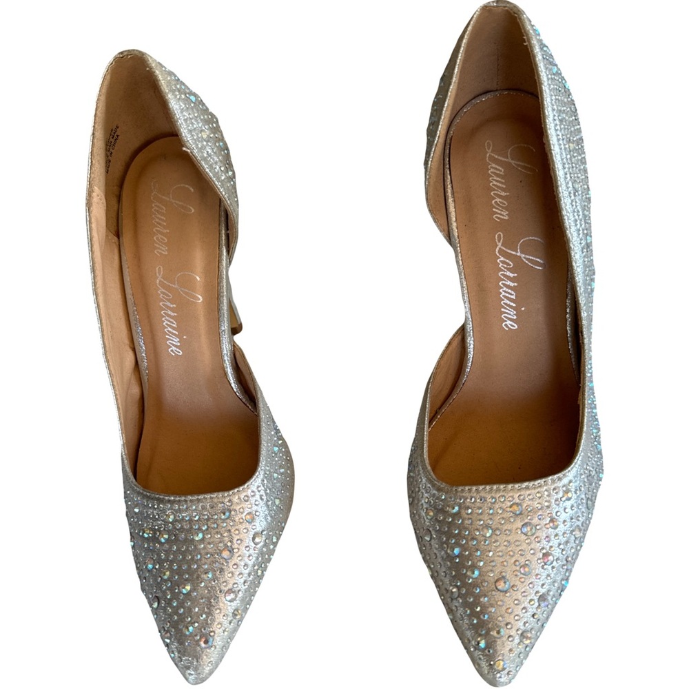 Lauren Loraine Silver Blings Heels 5.5
